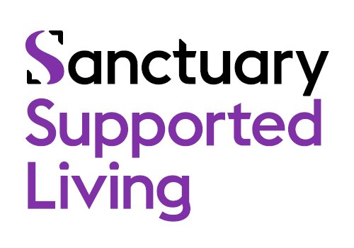 Black and Purple Sanctuary Supported Living logo