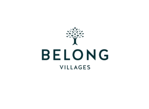 Blue and White 'Belong' Logo with a graphic of a tree