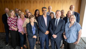 Group image of Five Nations event attendees with Welsh Cabinet minister, Jeremy Miles